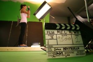 Rehearsal at the Mel B shoot